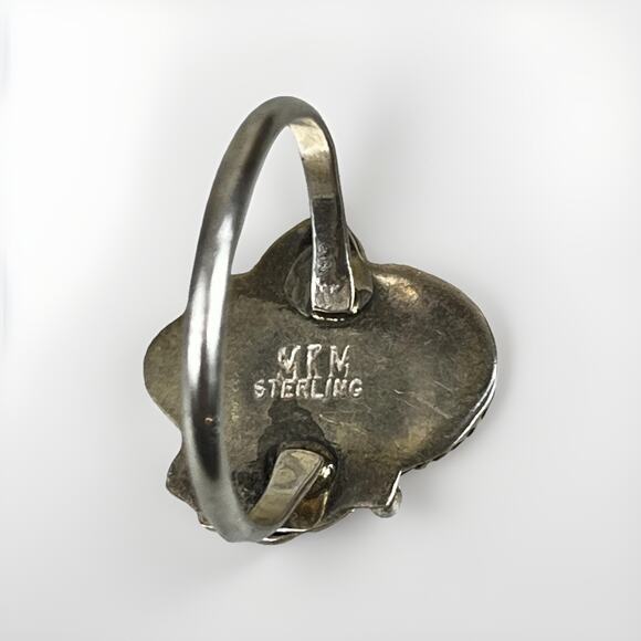 Vintage Navajo Sterling Silver Turquoise Ring Size 8 Native American- Signed - Picture 6 of 12